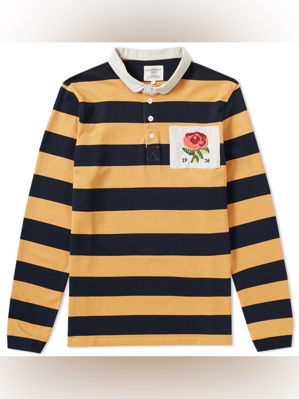 Kent & Curwen Stripes Rugby Shirt Long Sleeve (Large)